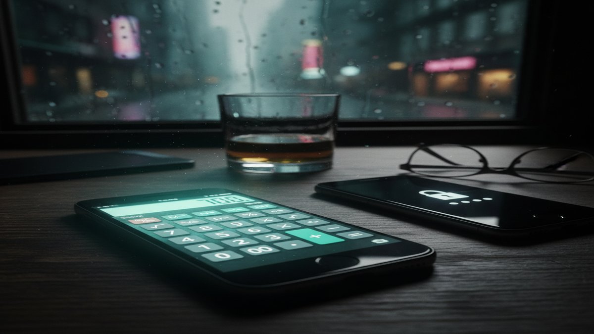 Hidden vault app disguised as a calculator on a smartphone