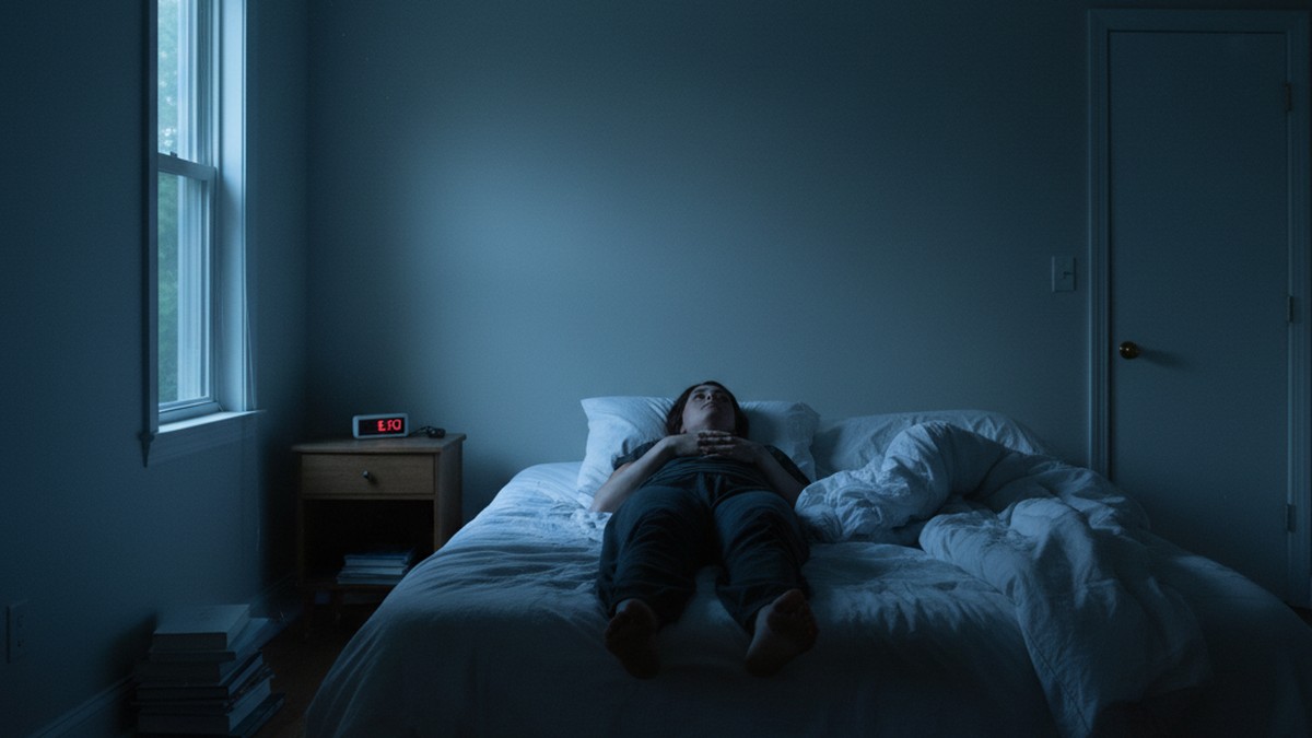 Person unable to sleep showing physical symptoms of betrayal trauma after infidelity
