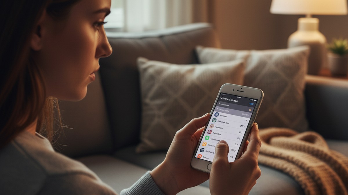 Person checking iPhone settings to find hidden calculator vault apps