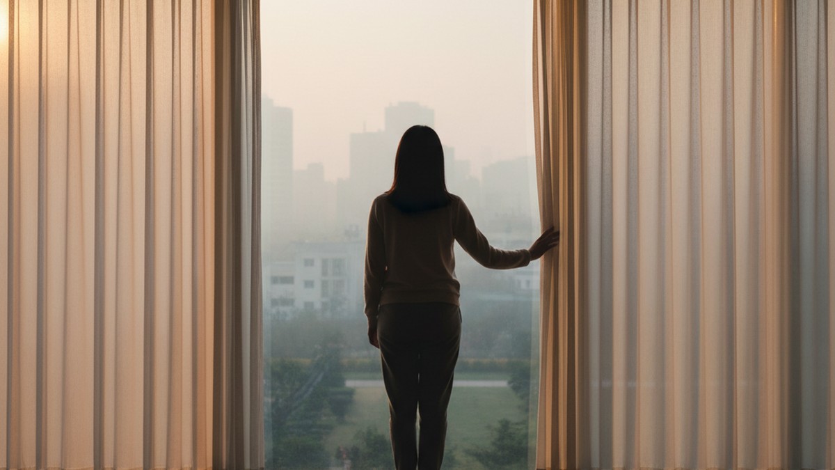 Person silhouetted at a window, contemplating the decision to stay or leave after a partner cheated