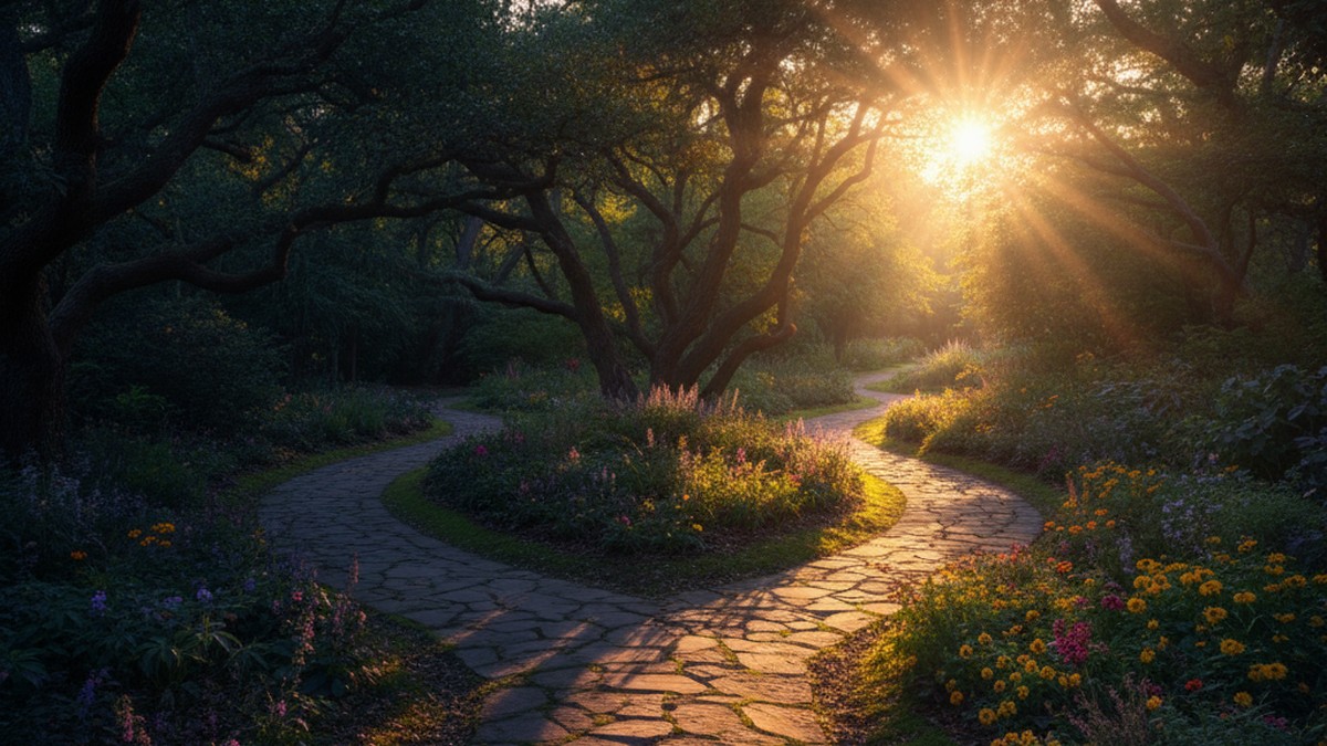 Garden path splitting into two directions, symbolizing the structured verification method for catching a cheater in OKC