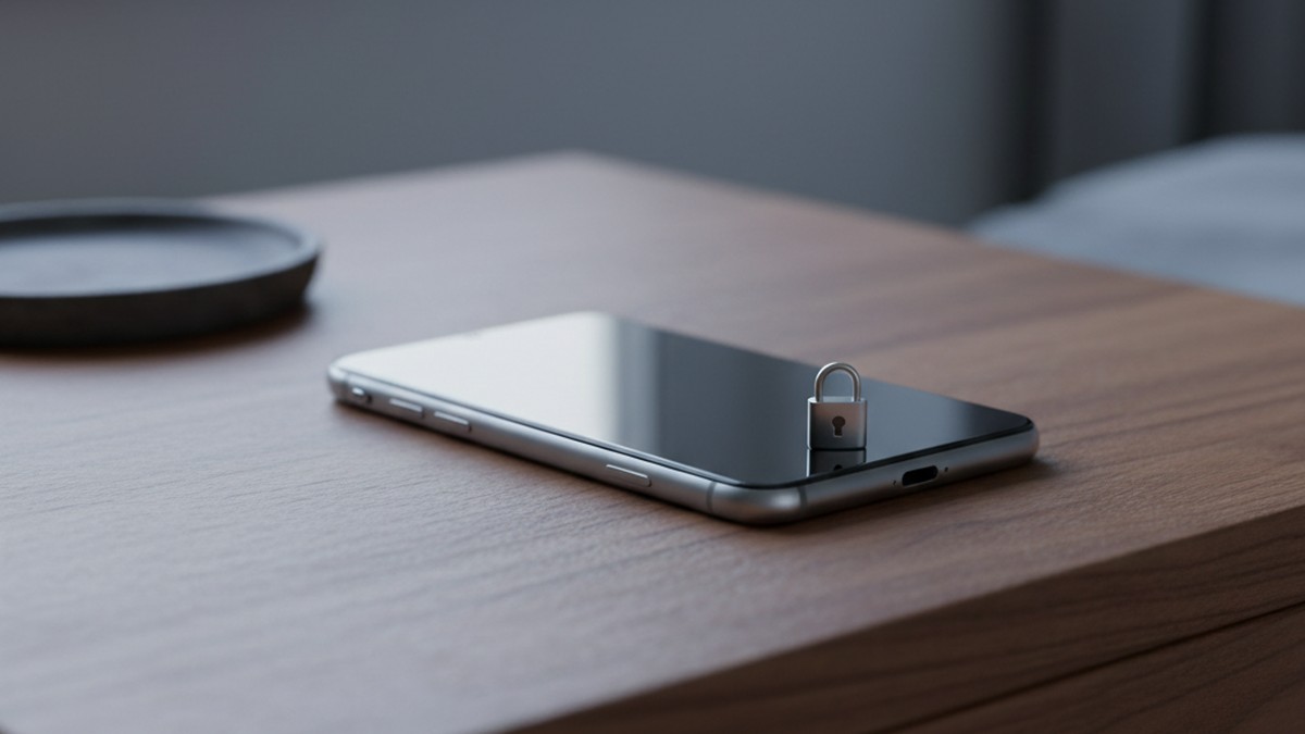 Phone face-down on nightstand representing the legal boundaries of accessing a partner's device in the UK