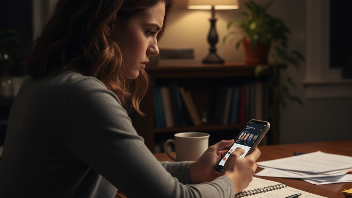 Person carefully documenting information on their phone and notepad before confronting their boyfriend