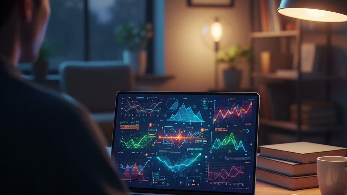 Laptop displaying behavioral pattern analysis data for cheater AI detection