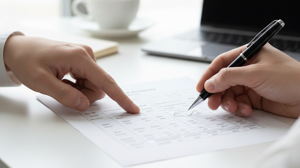 Hands reviewing a printed accuracy comparison chart for dating profile scanner tools