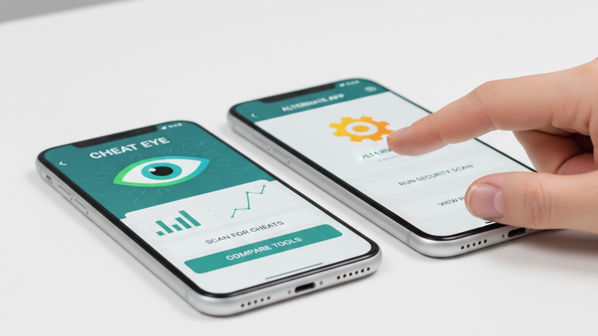 Two smartphones side by side comparing dating profile search apps