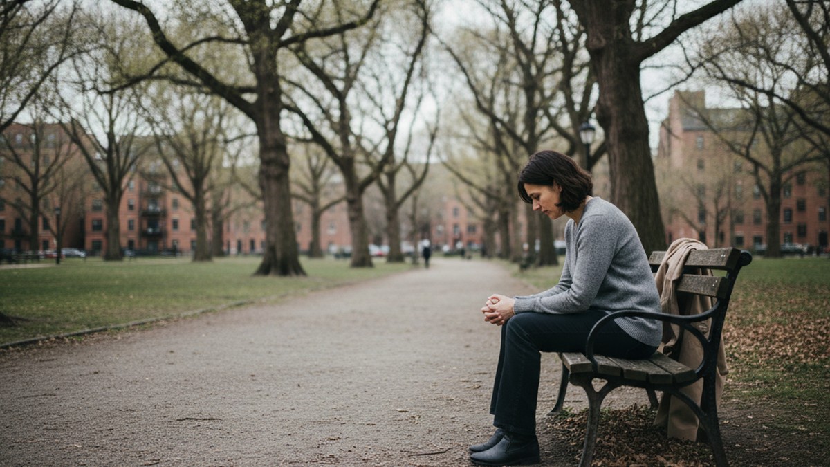 Person sitting alone in a park contemplating life after infidelity divorce