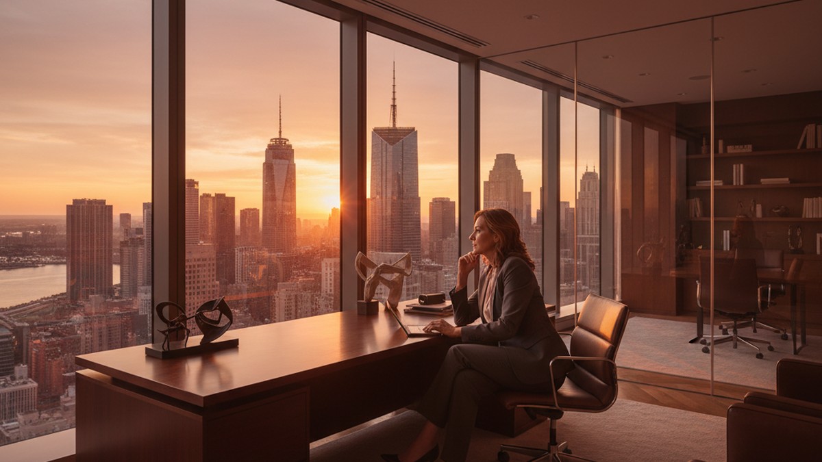 Executive in corner office representing the link between managerial power and infidelity statistics
