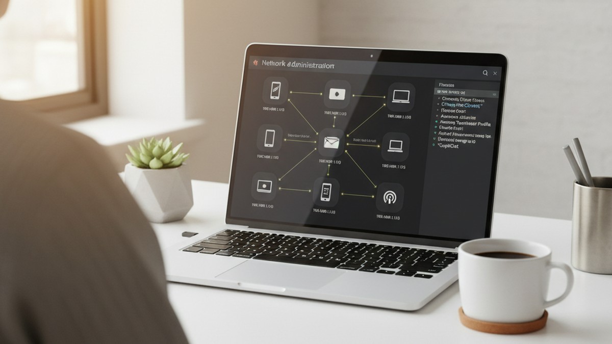 Reading WiFi router admin logs on a laptop to detect dating app connections