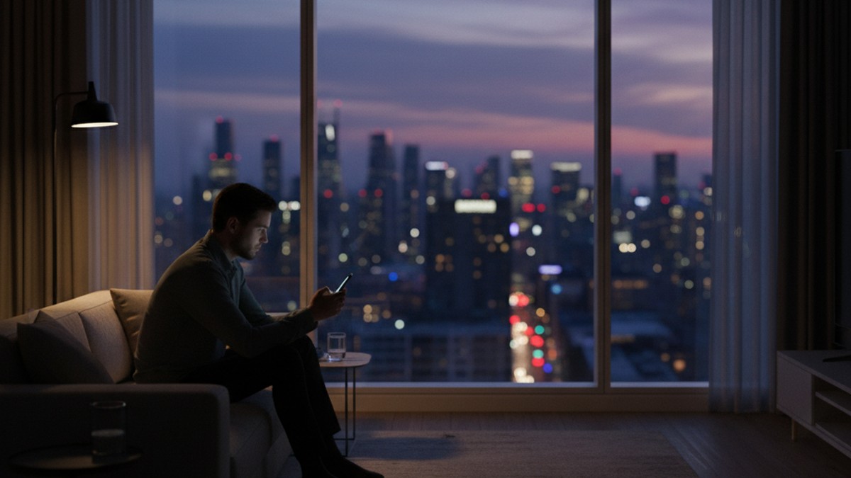 Person silhouetted against window at dusk contemplating dating safety red flags
