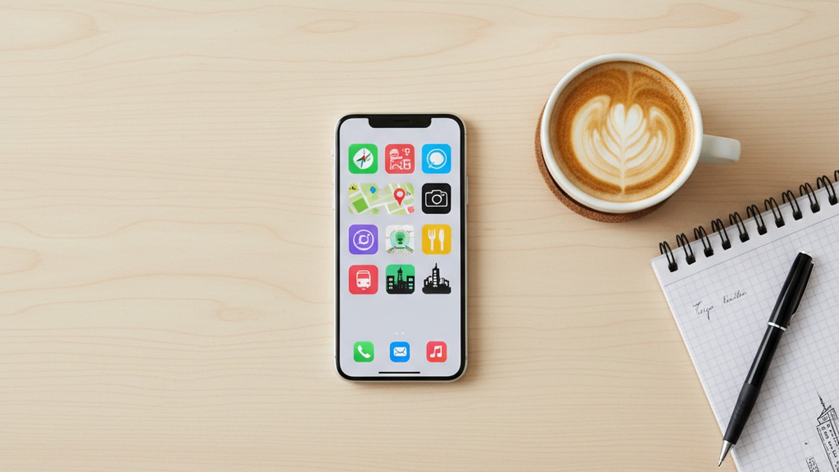 Smartphone with dating app icons on a wooden desk — overview of popular Minneapolis dating apps