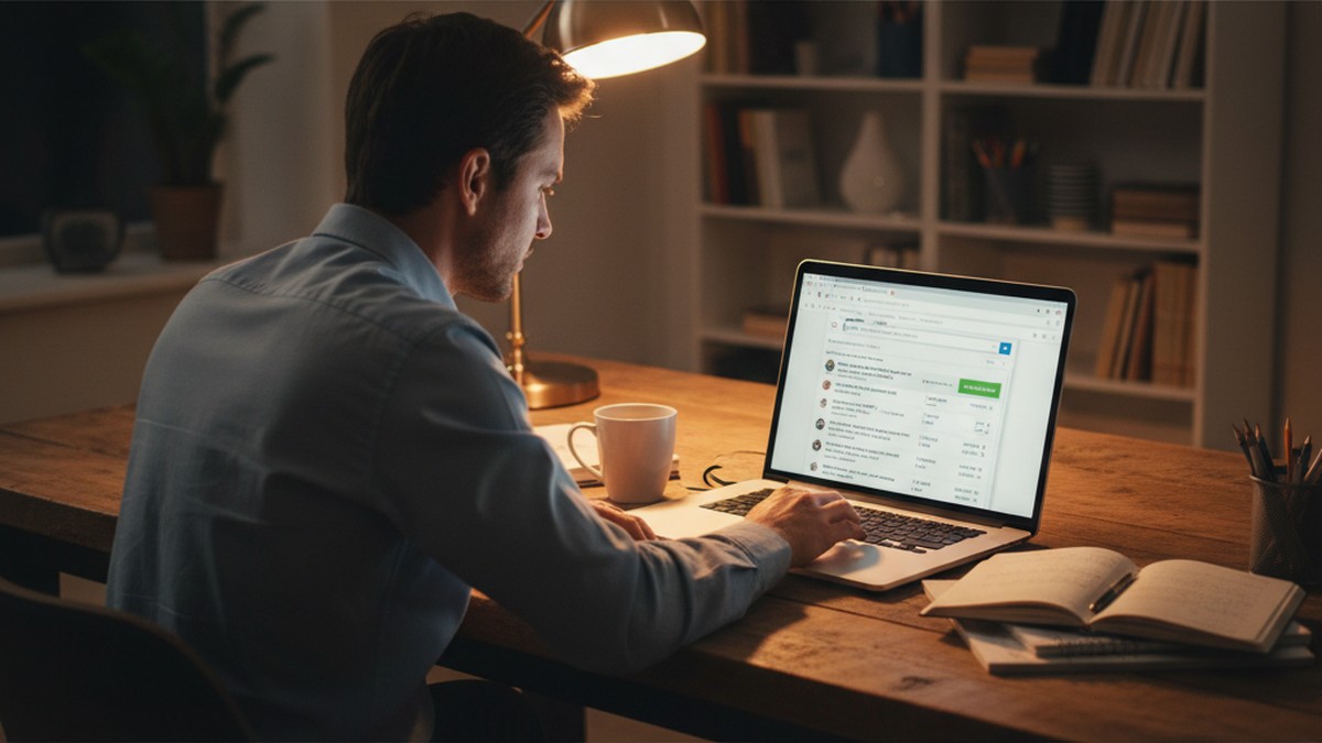 Person researching partner on laptop — methods for dating app search in Minneapolis