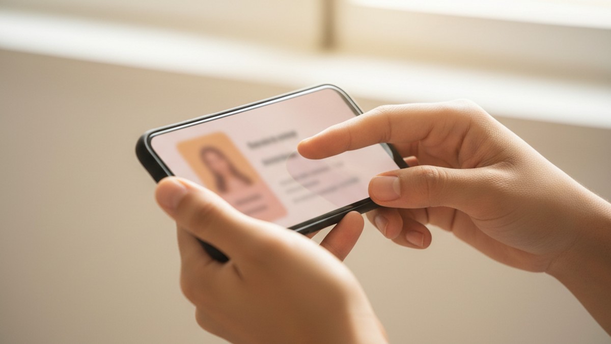 Hands holding smartphone mid-swipe through dating app profiles during a Tampa dating app search