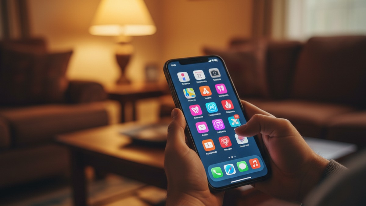 Hands holding smartphone showing colorful dating app icons in Raleigh NC investigation