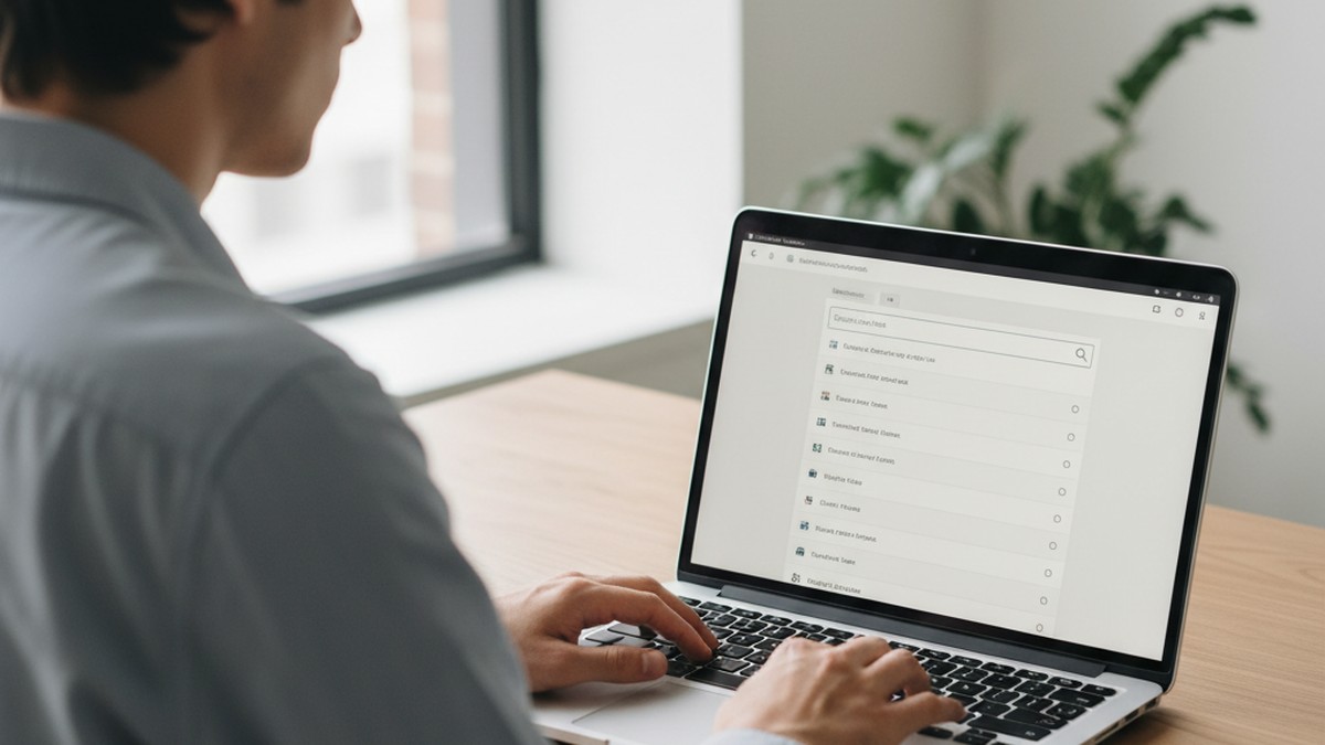 Person searching email addresses on a laptop to find hidden social media accounts