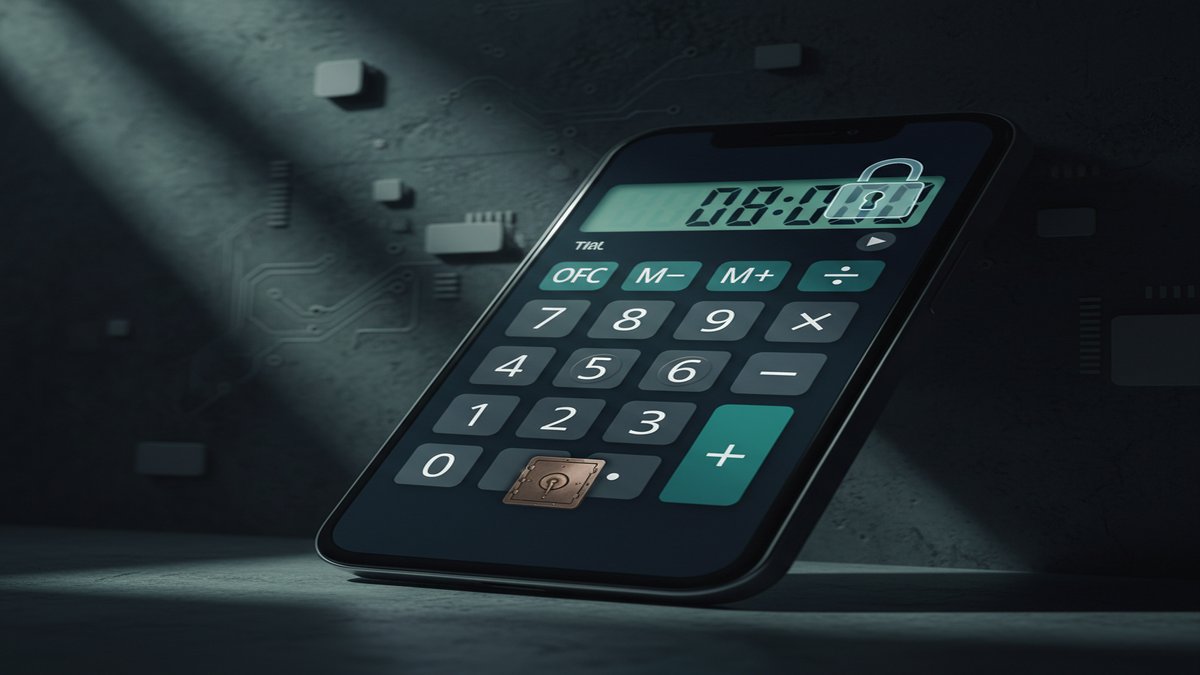 Vault app disguised as a calculator on a smartphone