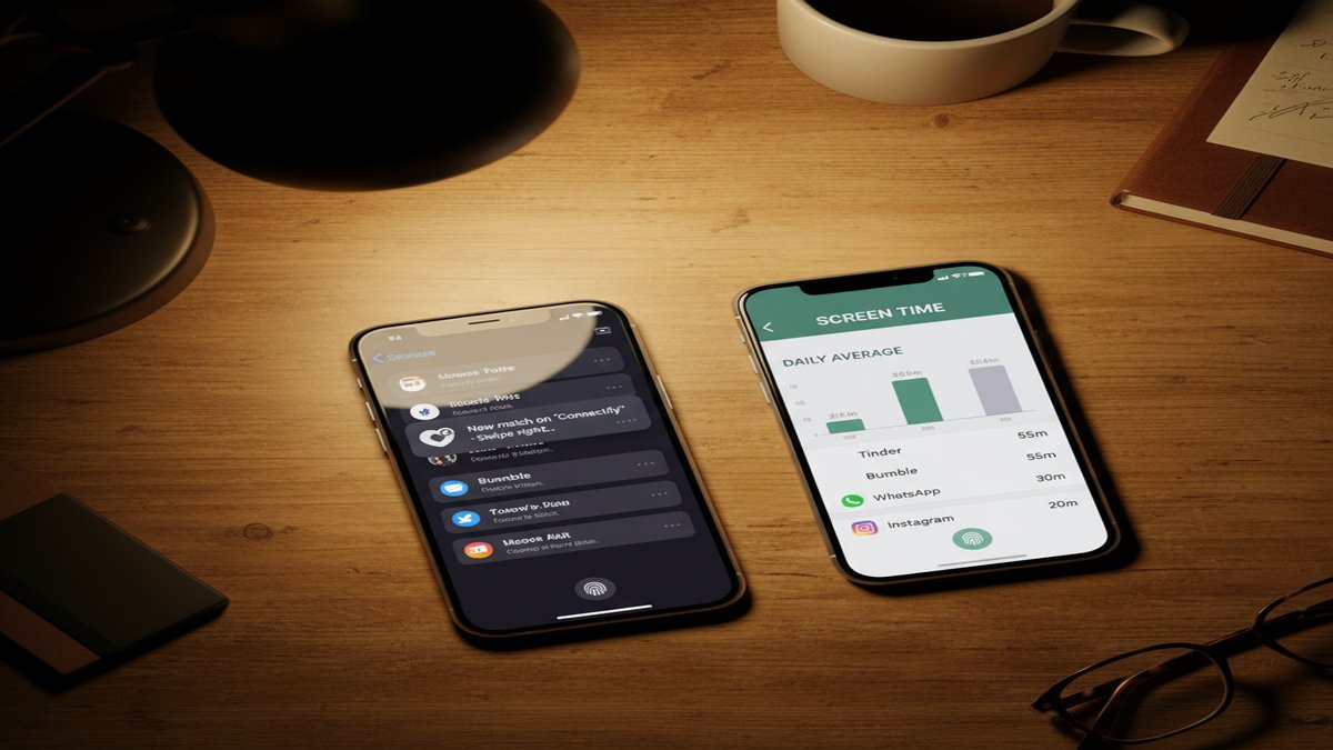 Checking screen time data and notifications on smartphones
