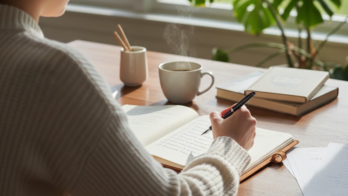 Person working through a written checklist illustrating the FADE diagnostic framework