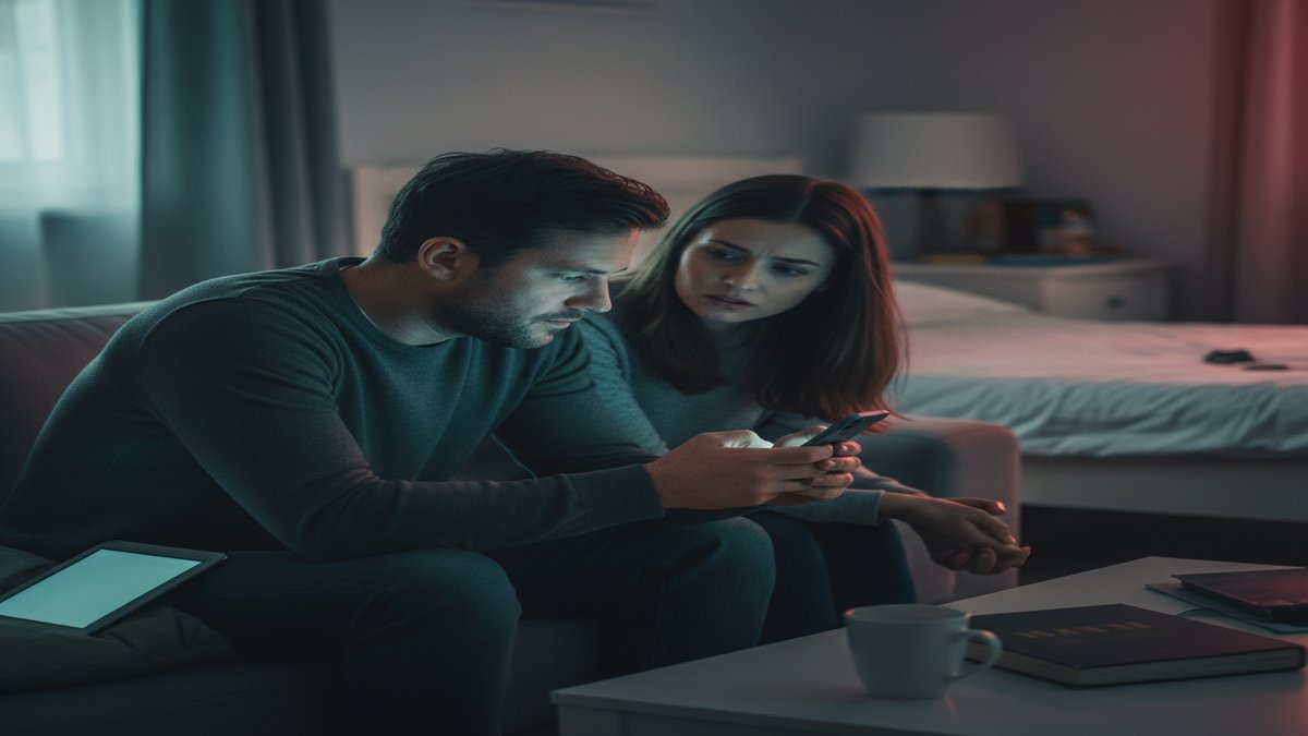 Warning signs of a cheating husband on phone