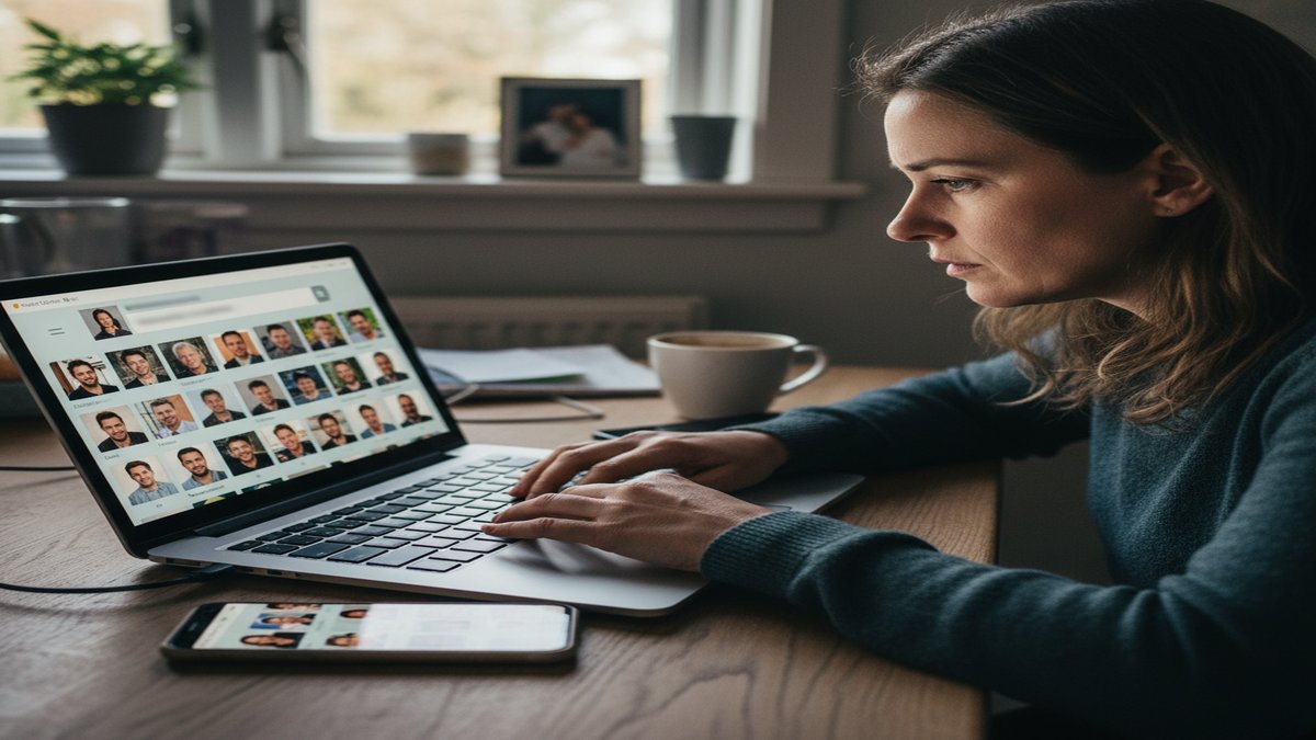 Searching dating app profiles to catch cheating husband