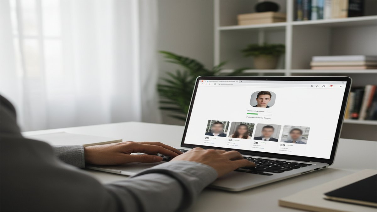 Using profile search tools on laptop to find someone on Tinder by name