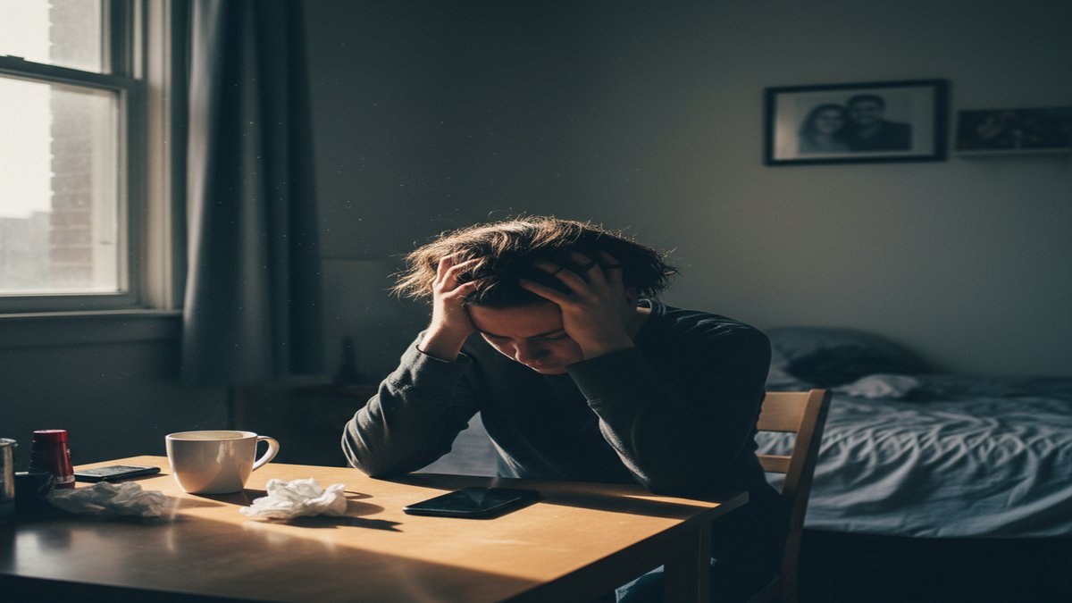 Person sitting alone contemplating relationship suspicion and anxiety