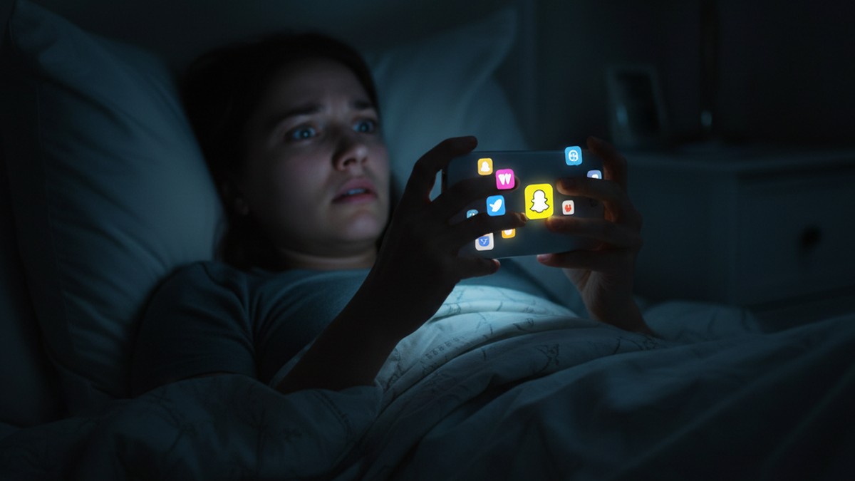 Person checking phone notifications in dark bedroom showing signs of secret messaging