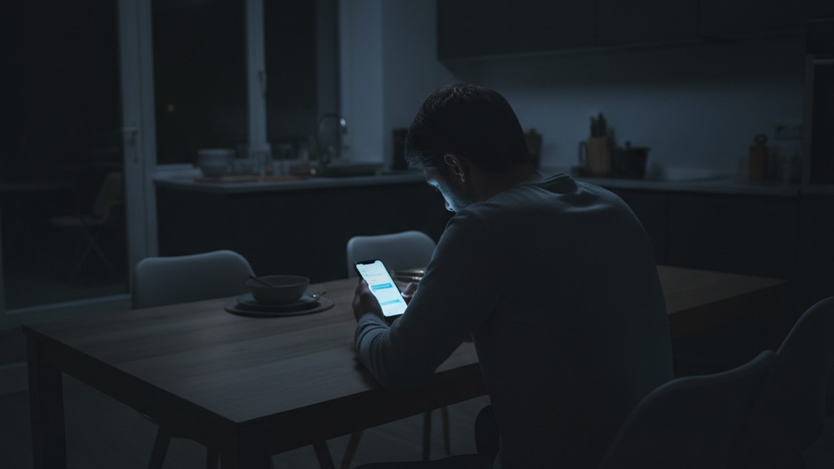 Person secretly messaging on phone late at night — how social media affairs typically begin