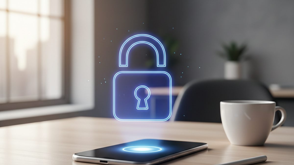 Padlock icon on a phone screen representing anonymous dating profile searches