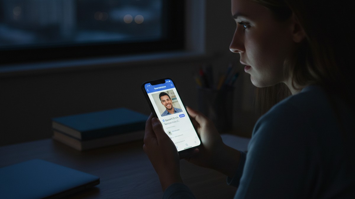 Person checking phone in dim room, signs of active dating app use