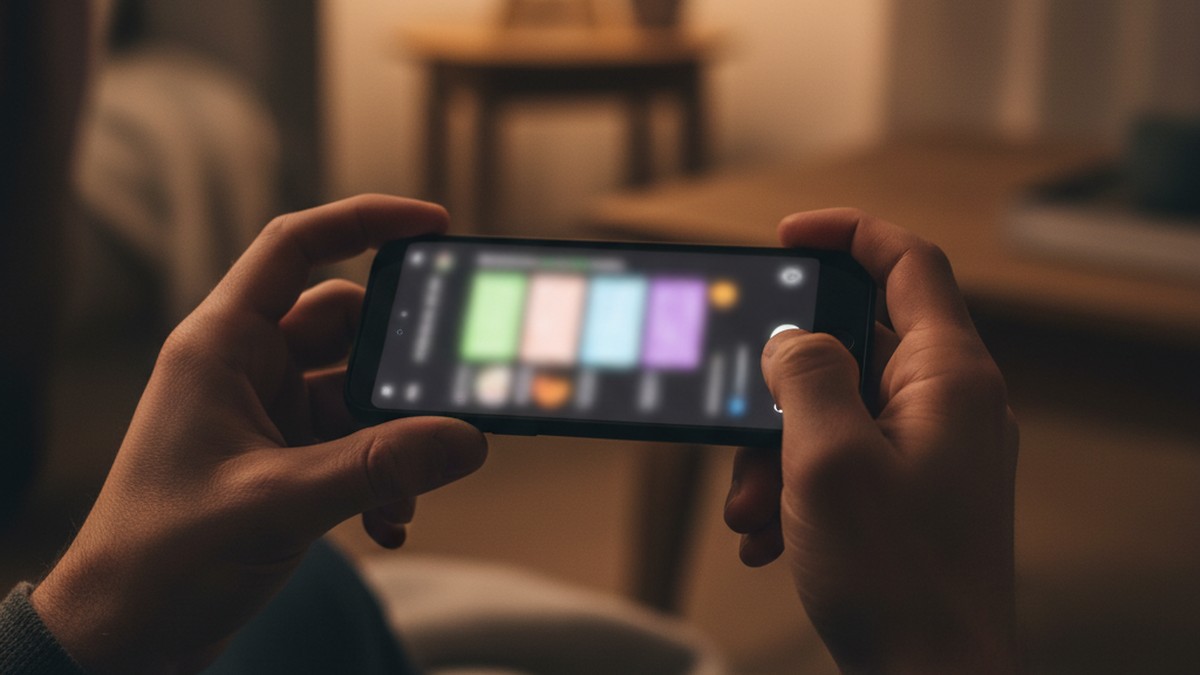 Hands holding a smartphone taking a screenshot to document evidence of a dating profile