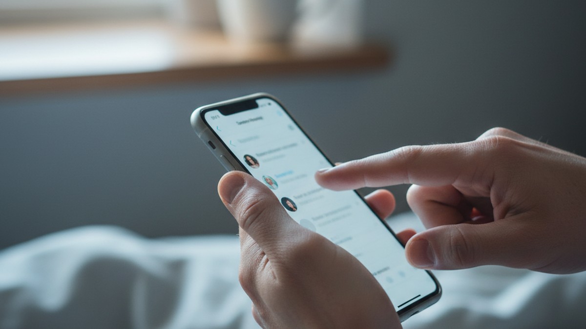 Hands holding a smartphone about to take a screenshot of evidence after discovering infidelity