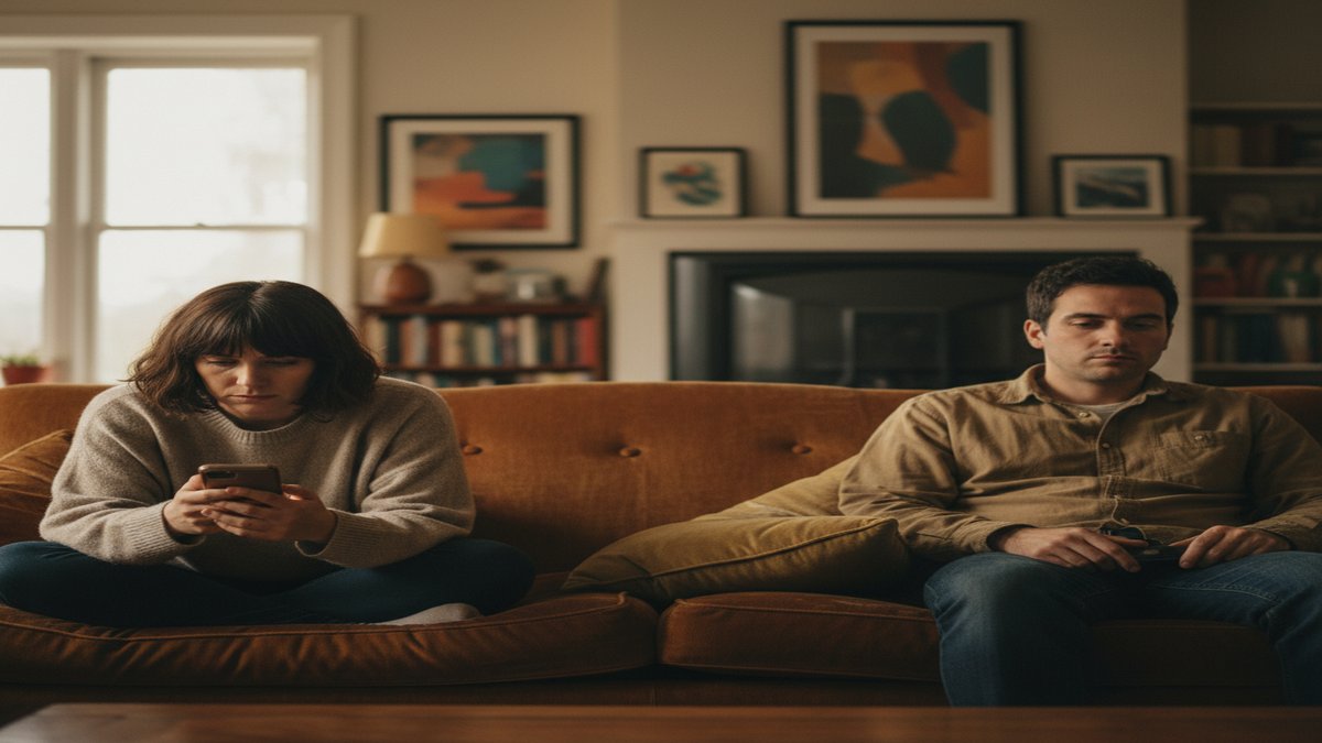Couple sitting apart showing emotional disconnection in relationship