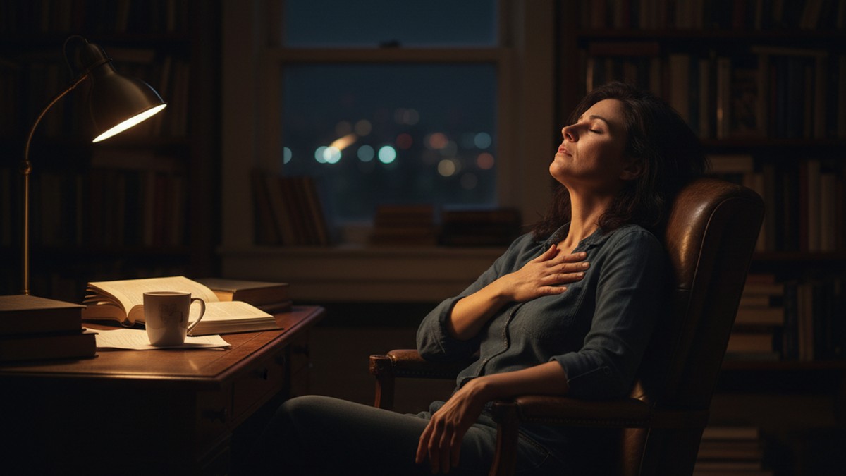 Person sitting at desk at night in internal conflict, illustrating the neuroscience of infidelity
