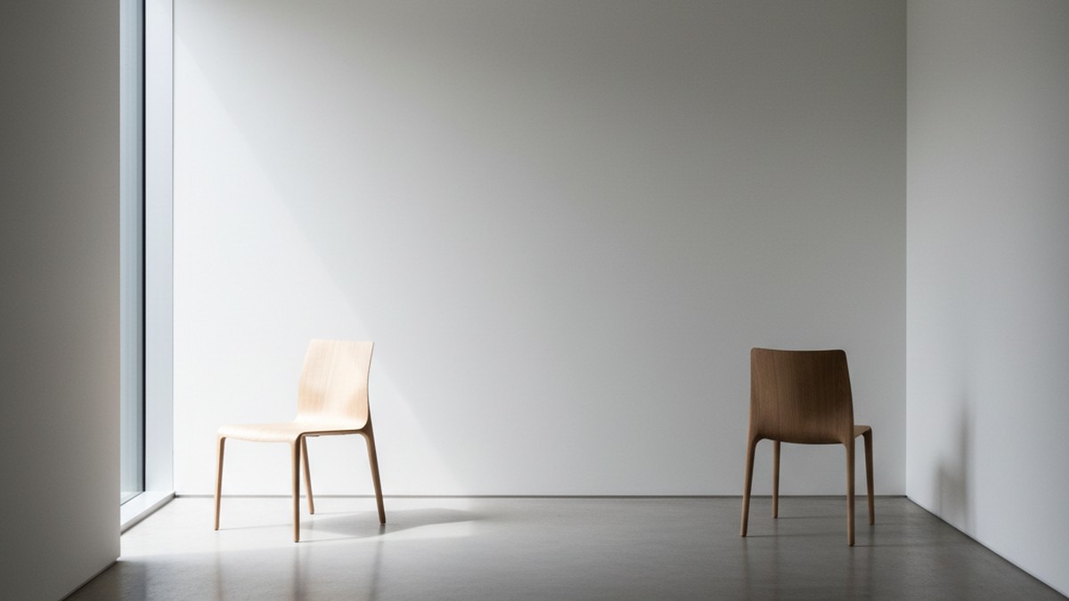 Two chairs facing different directions in a bright room, symbolizing emotional disconnection in relationships