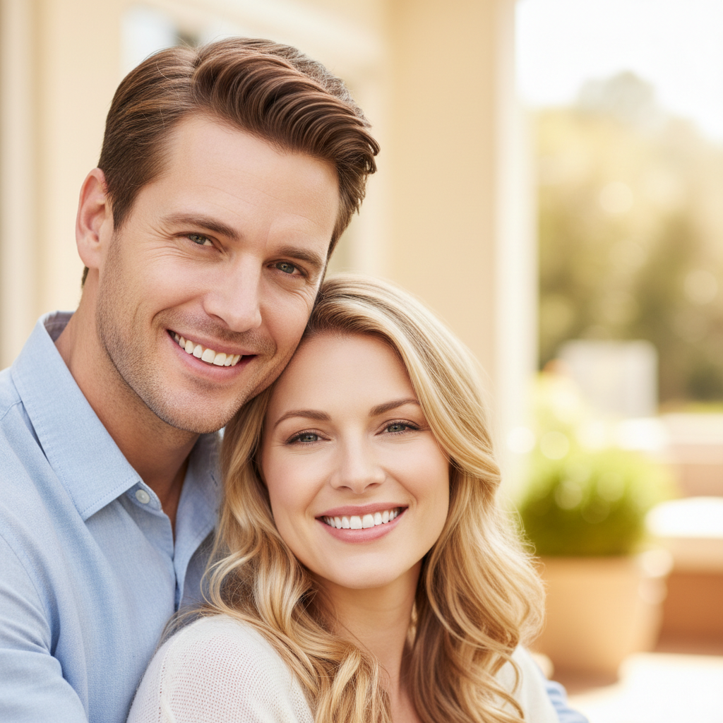 Happy couple with peace of mind